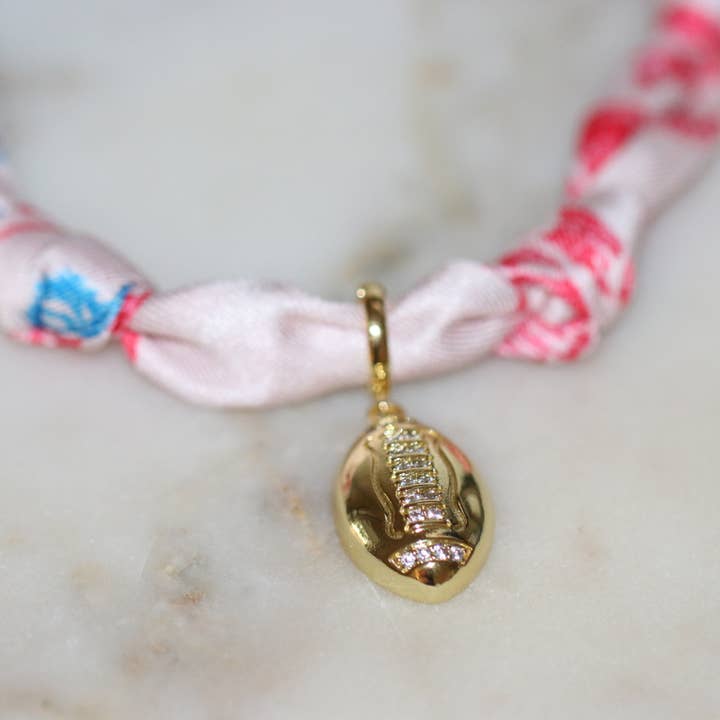Deep South Originals, LLC - Wholesale Pendant/Charm Necklace - Red & Blue Scarf Necklace ~ Pick your Charm