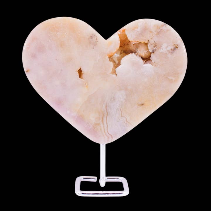 Quasar Gems USA - Wholesale Spiritual Stone/Crystal - Pink Amethyst Hearts on Stand