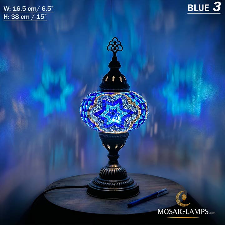 Mosaic Lamps - Wholesale Accent/Desk Lamp - 10+ Colors - Turkish Mosaic Large Globe Table Lamp, Marrakec4