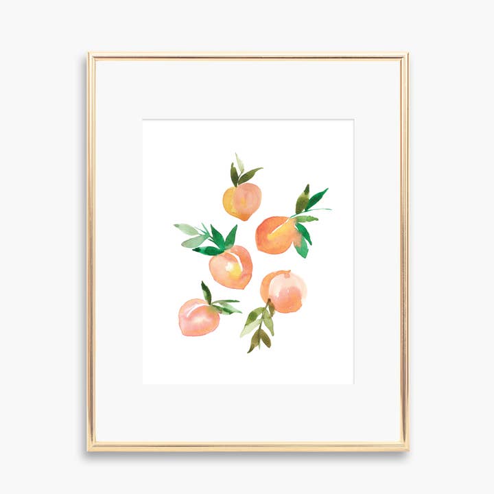 Peach No. 3 Watercolor Fruit Art Print for wholesale by Paper Thistle