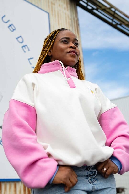 Ayuna - Wholesale Sweatshirt - Women's - Women's Retro Cotton Sweatshirt Pink and White - 90's4