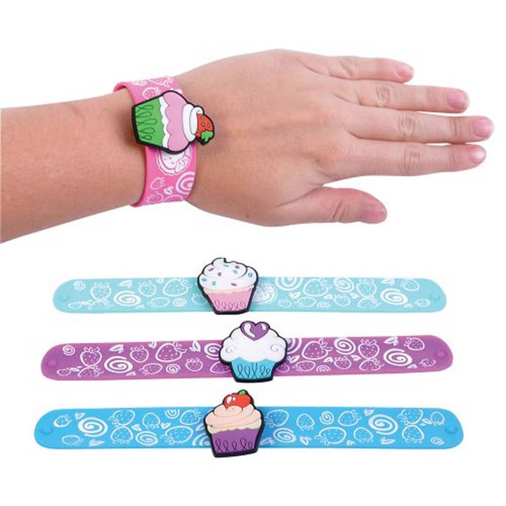 Cupcake Slap Hand Bracelet For Kids- In Bulk for wholesale by Holiday Farm