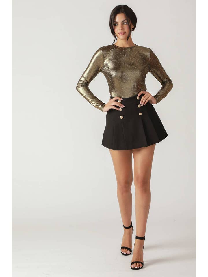 Gold An embellished bodysuit - IT13455 for wholesale on Faire