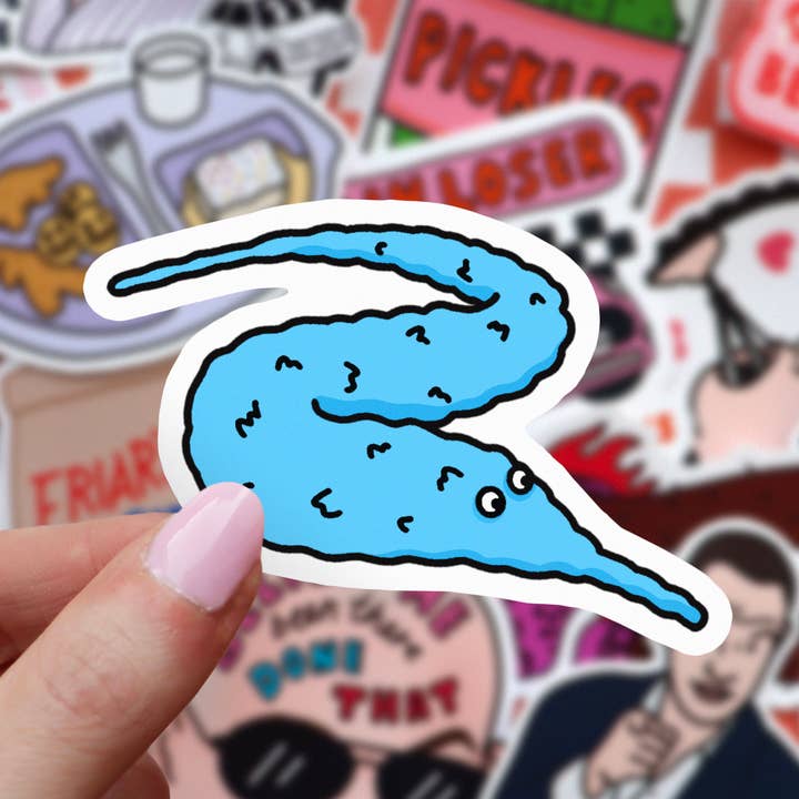 Wiggly Worm Vinyl Sticker | Glossy Laptop Sticker for wholesale by HeyHunsItsNicole