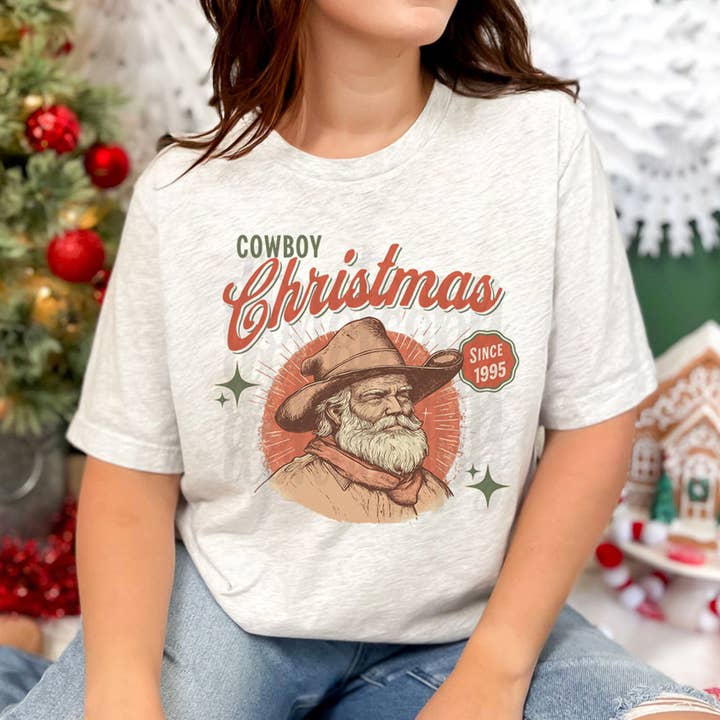 Cowboy Christmas Vintage DTF warmteoverdracht voor wholesale door Trendy Transfers
