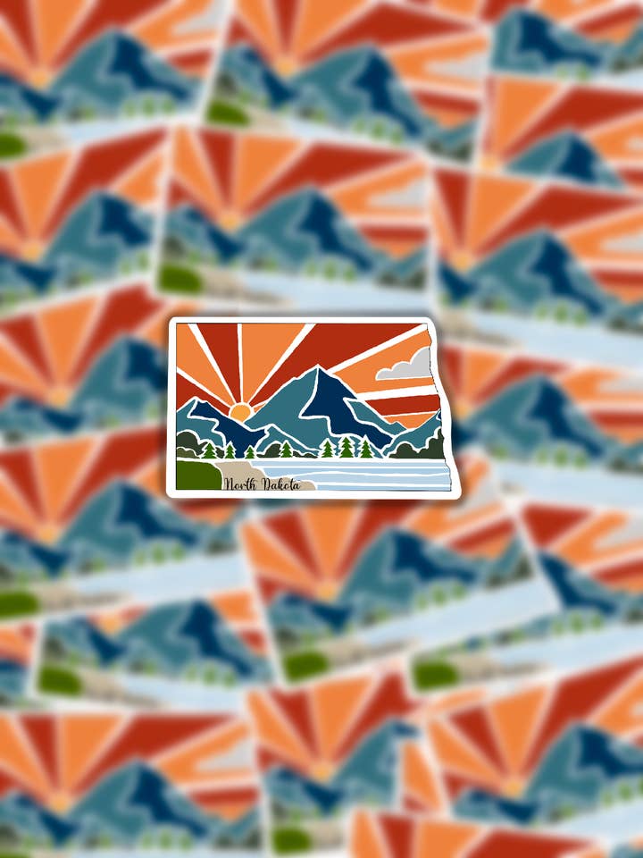 Adhesivo del estado de Dakota del Norte para venta al por mayor de CreationsByMaddied