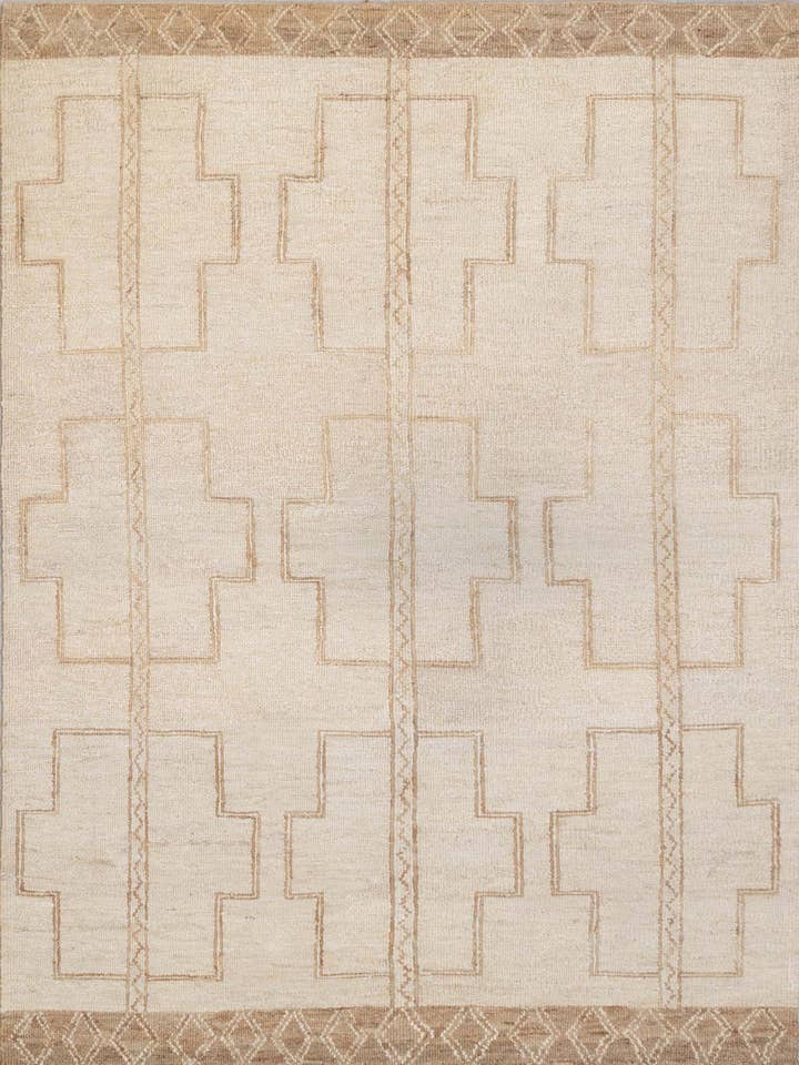 10x14 Gräddfärgad Jute Ull Handvävd Matta, Anpassad Storlek G-2283 för wholesale av Aesthetic Homes LLC