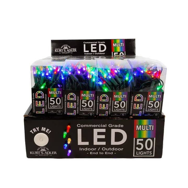 50/L MULTI MINI CLEAR LED LIGHT SET for wholesale by Kurt S. Adler, Inc.