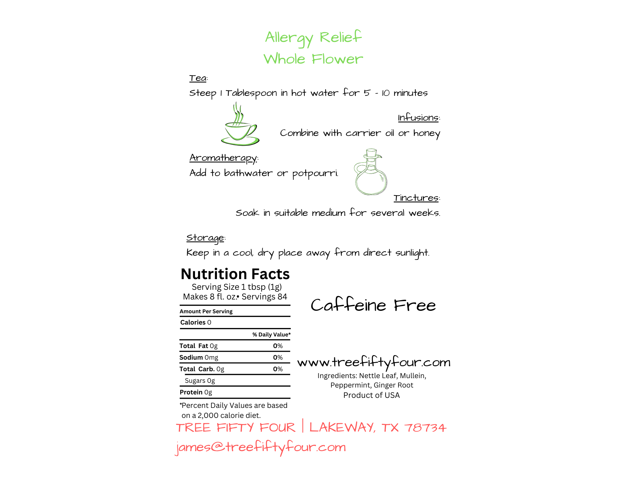 Tree Fifty Four – wholesale Löst te – Allergilindrande örtteblandning | 2oz - 1 KG | Löste3