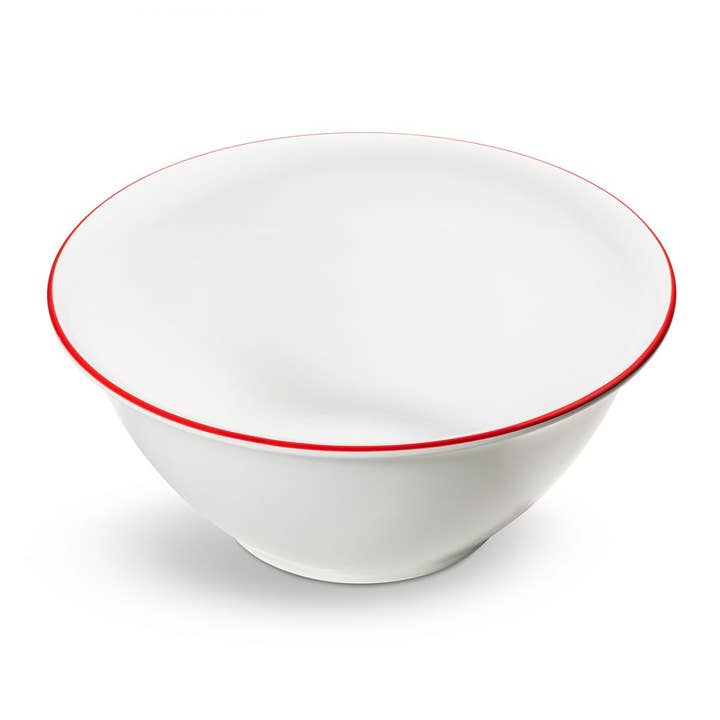 Ruby red rim, salad bowl (Ø 33cm) for wholesale by Gmundner Keramik Handels GmbH