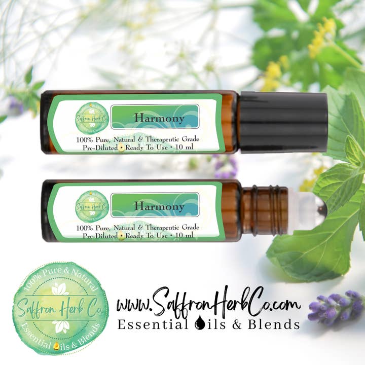 Saffron Herb Co. – wholesale Essential oil – Harmony Essential Oil Roller Bottle Blend • 100% Pure & Natural • Pre-Diluted • Ready To Use