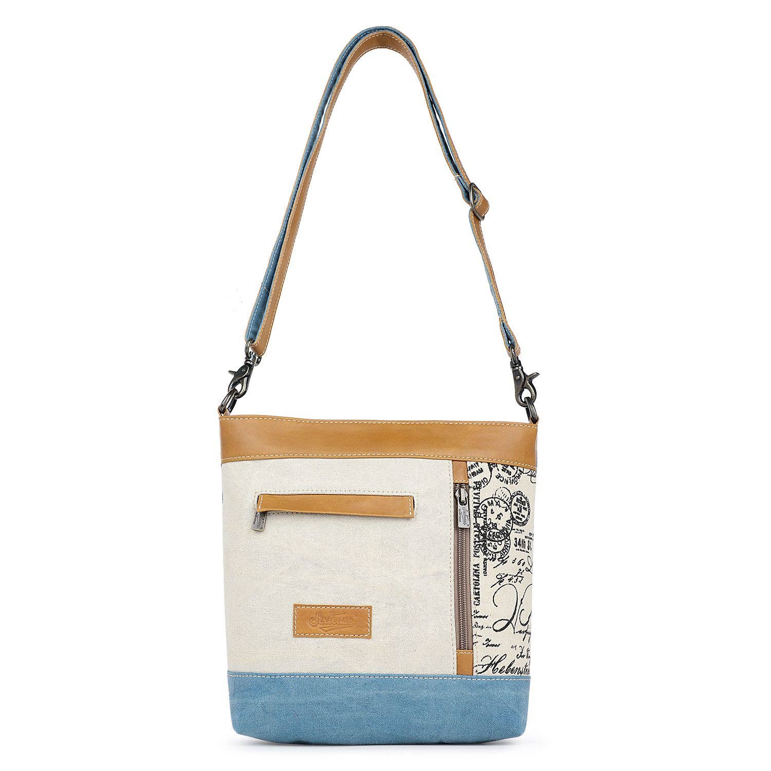 Sixtease Bags USA - Wholesale Crossbody Bag - Women's - Canvas  Leather Women's Crossbody Bag - Air Force Blue/Pearl0