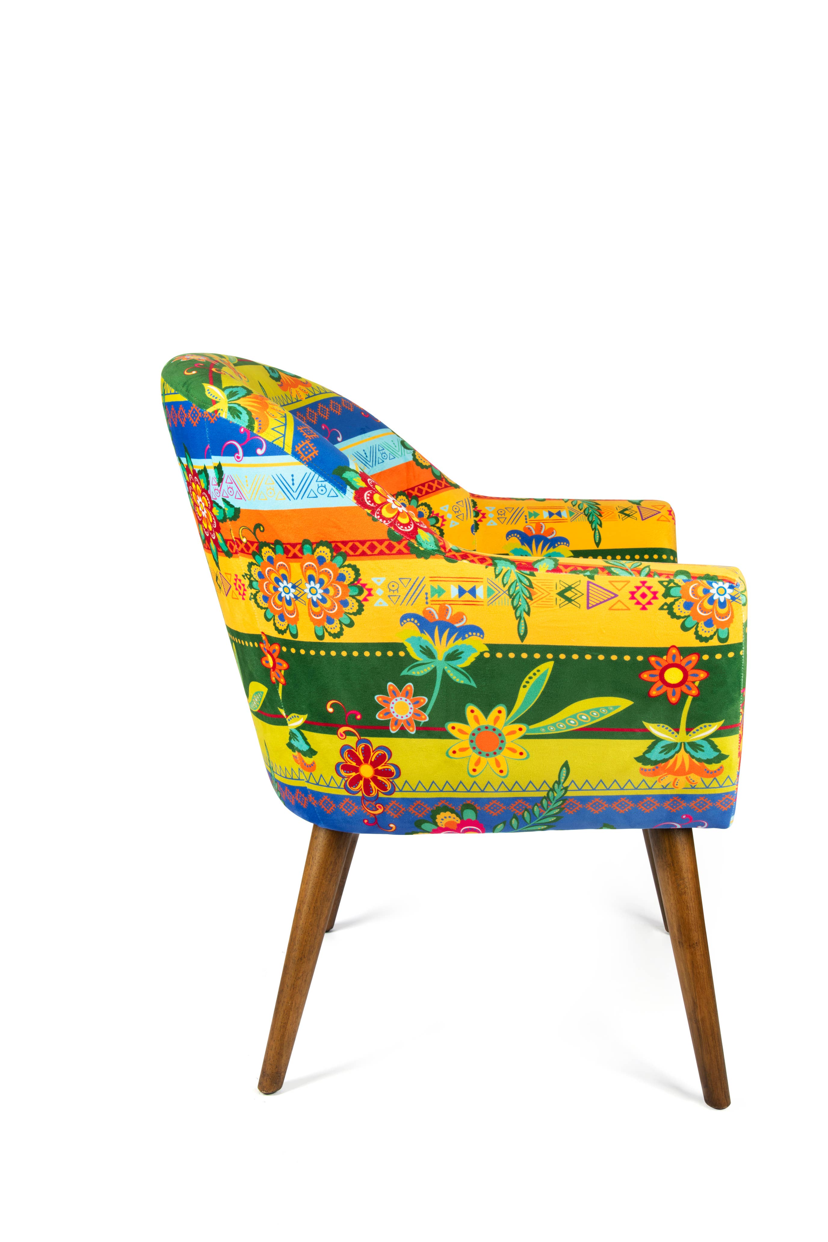 Bergamaschi & Vimercati S.p.a. - Wholesale Chair - Gipsy Soul Excelsa Armchair in plywood and velvet-effect polyester – Multicolor floral print2