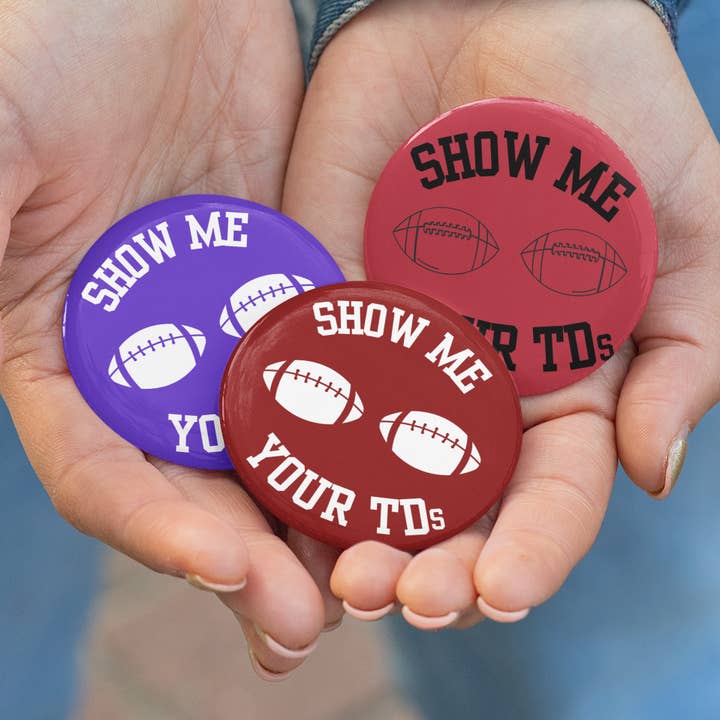 Bouton Jour de Match | Montrez-moi vos TDs | Personnalisable pour la vente par GameDayDrips