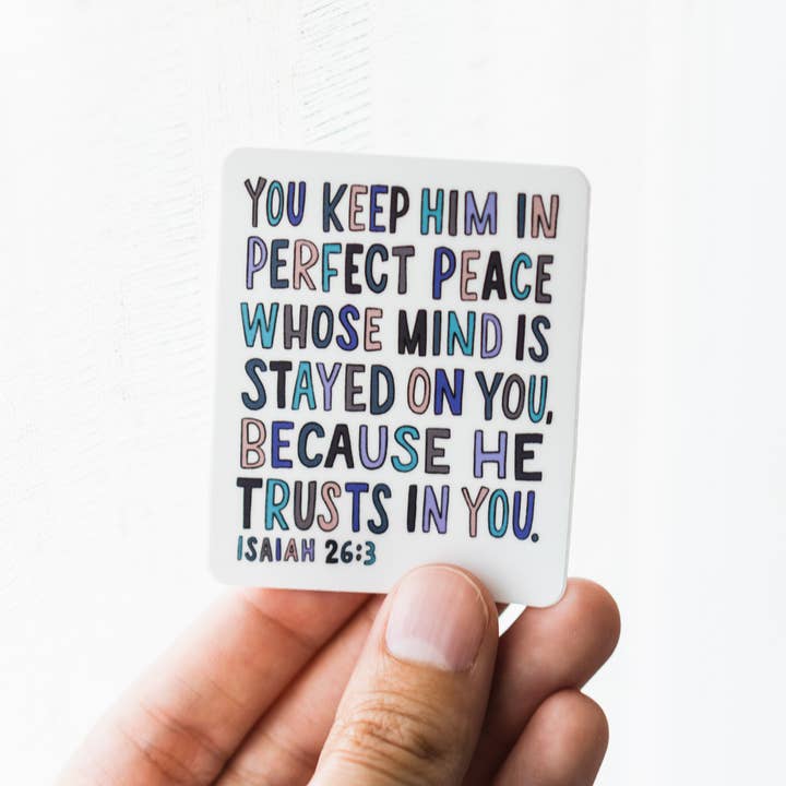 Isaiah 26:3 - Vinyl Die Cut Sticker for wholesale by Lauren Ibach