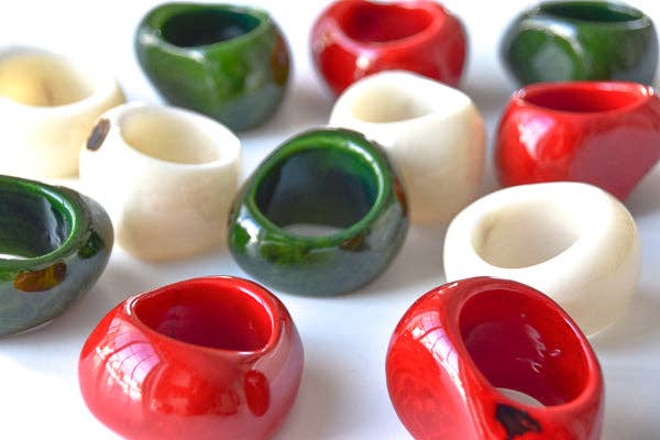 Artyfactos - Vente Rond de serviette - Anneaux de serviette en noix de tagua4