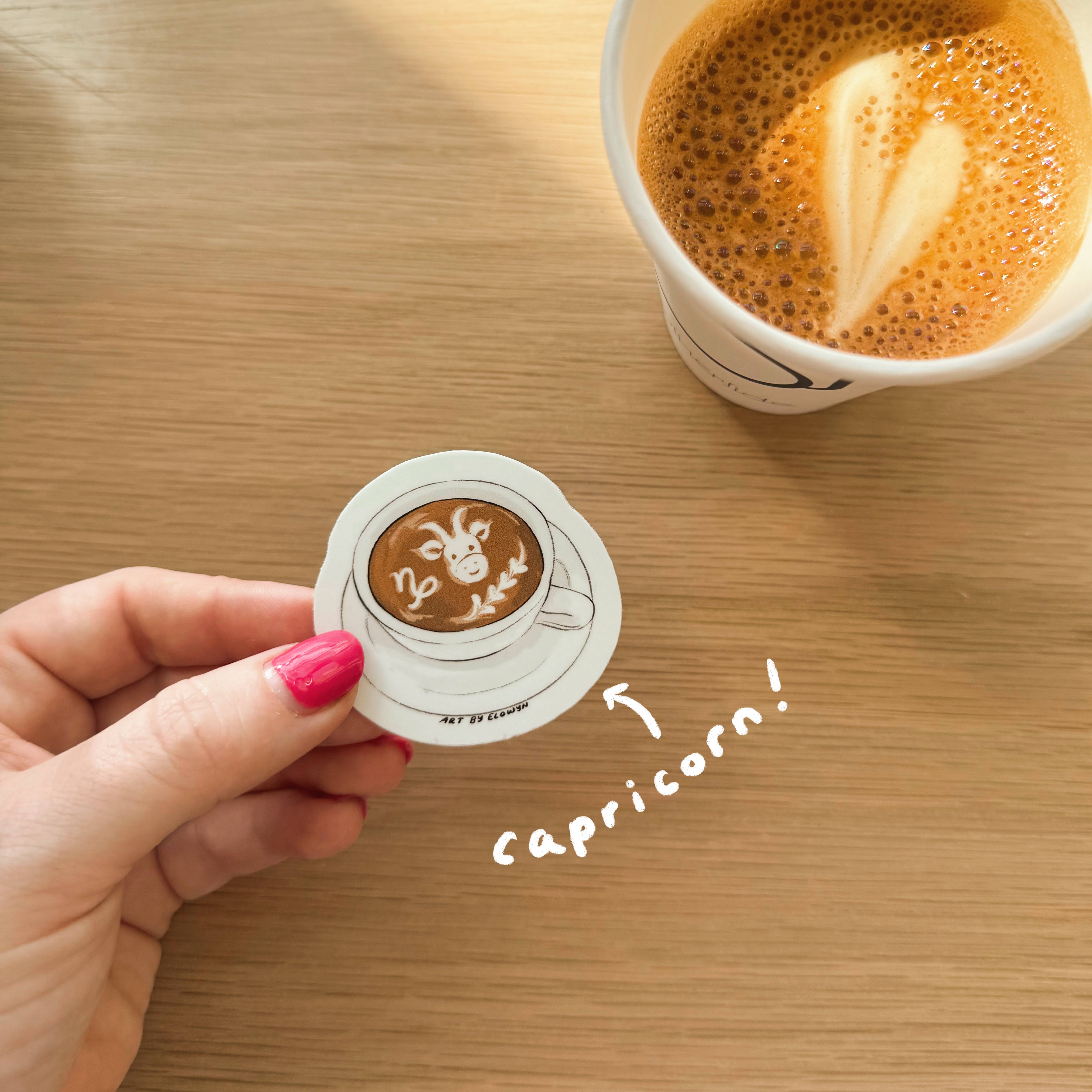 Art By Elowyn - Wholesale Sticker - Mini Zodiac Koffiekop Latte Art Stickers0