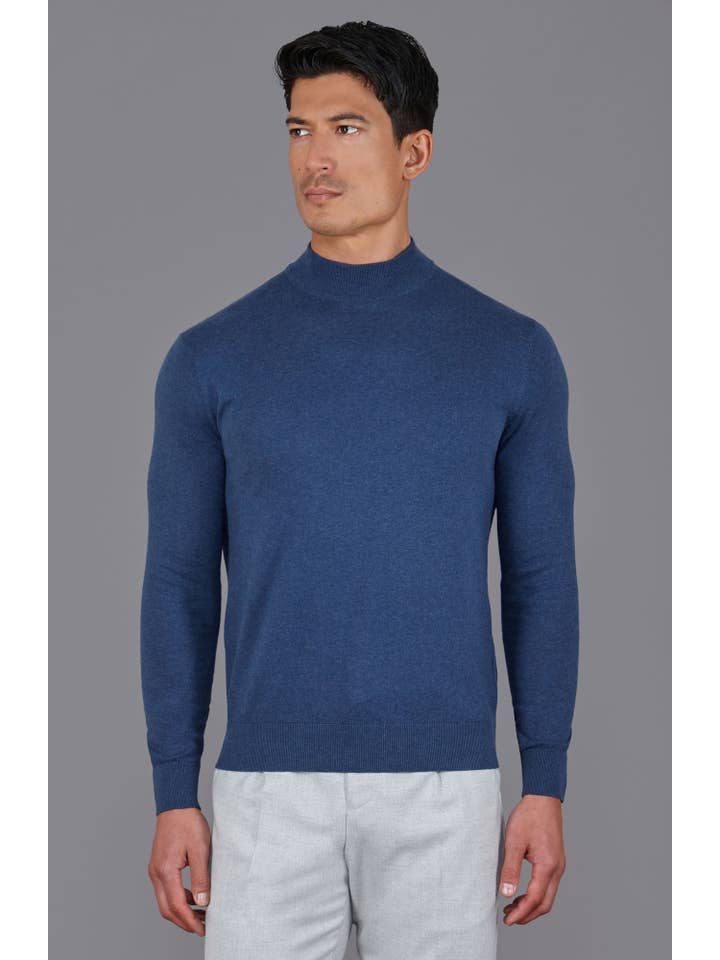 Paul James Knitwear - Wholesale Knit Sweater - Men's - Mens Ultra Fine Cotton Mock Turtle Neck Jumper19