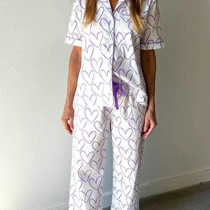 Lavender Heart PJ Set for wholesale by Caryn Lawn