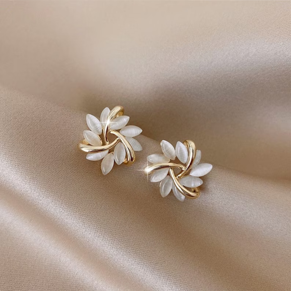 Ashlen - Wholesale Stud/Post Earrings - OPAL PETAL STUD EARRINGS (PAIR)0