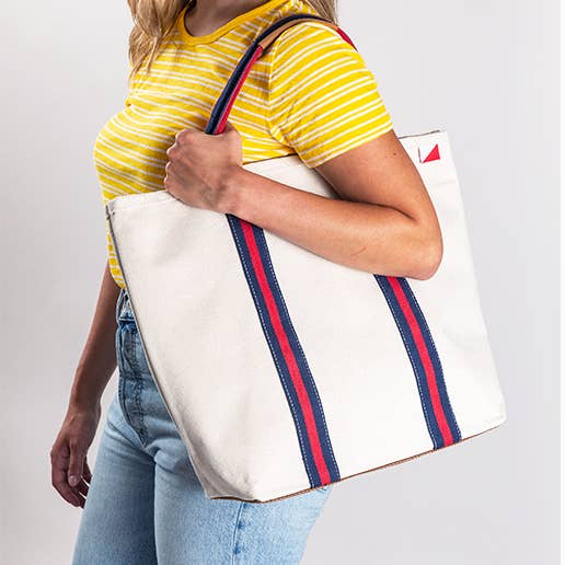 ShoreBags - Wholesale Tote Bag - Women's - Society Canvas Tote Bag with Leather Customize