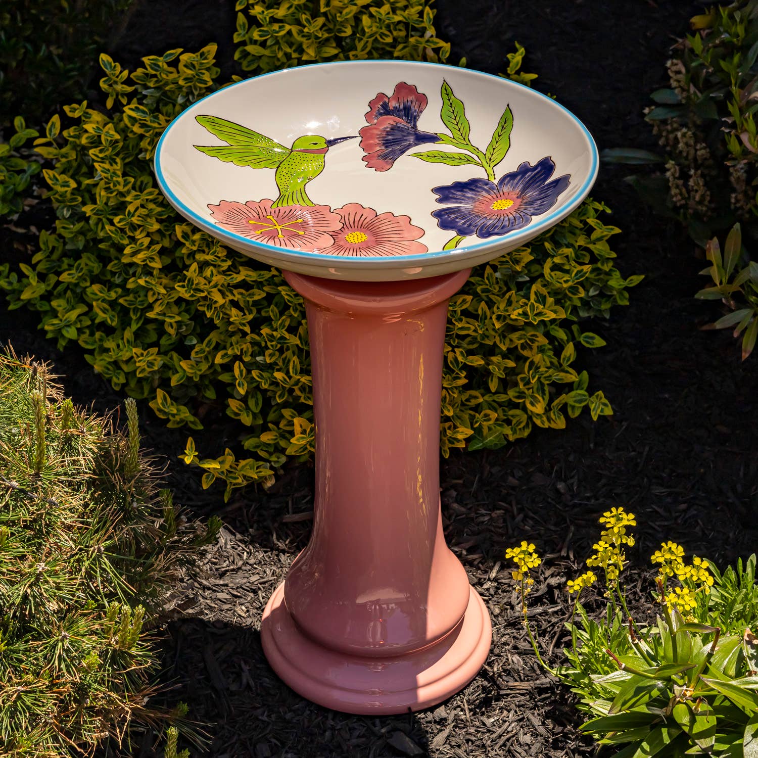 Zaer Ltd. International - Wholesale Bird Bath - 24 Inch Tall Porcelain Birdbaths- 6 Options0