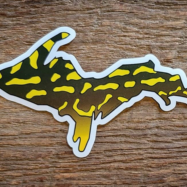Upper Peninsula Northern Pike Skin Sticker for wholesale by creeknuts.com