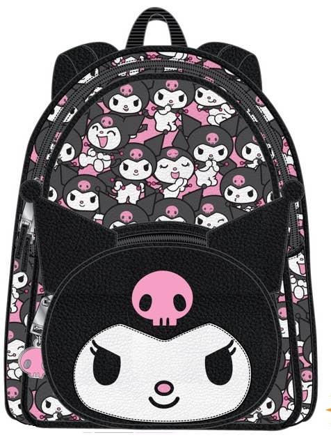 Hk Kuromi 10.5" PU Leather Backpack W/Over All Print for wholesale by The Zoofy Group , LLC