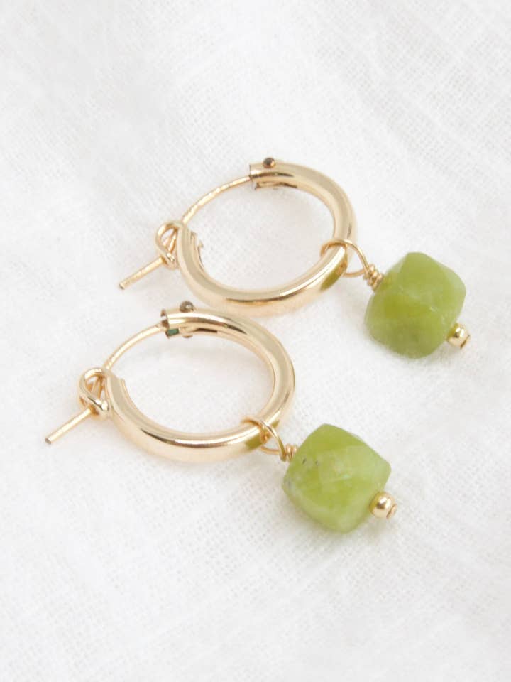 Meilin Jade Hoop Øreringe - Guld Fyldt for engroshandel hos For Me by Vi