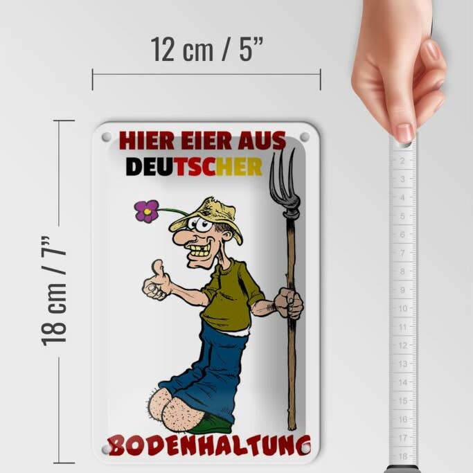 Femer - Wholesale Sign - Tin sign note 12x18cm eggs made from German farming decorative sign