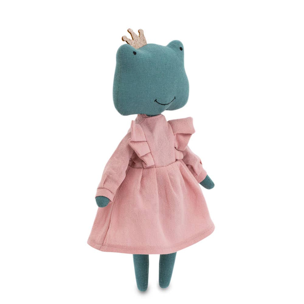 Orange Toys – wholesale Fyllda/plyschleksaker - Barn och baby – Cotton plush Fiona The Frog mjukisdocka med rosa klänning - 29 cm - 0+ månader1