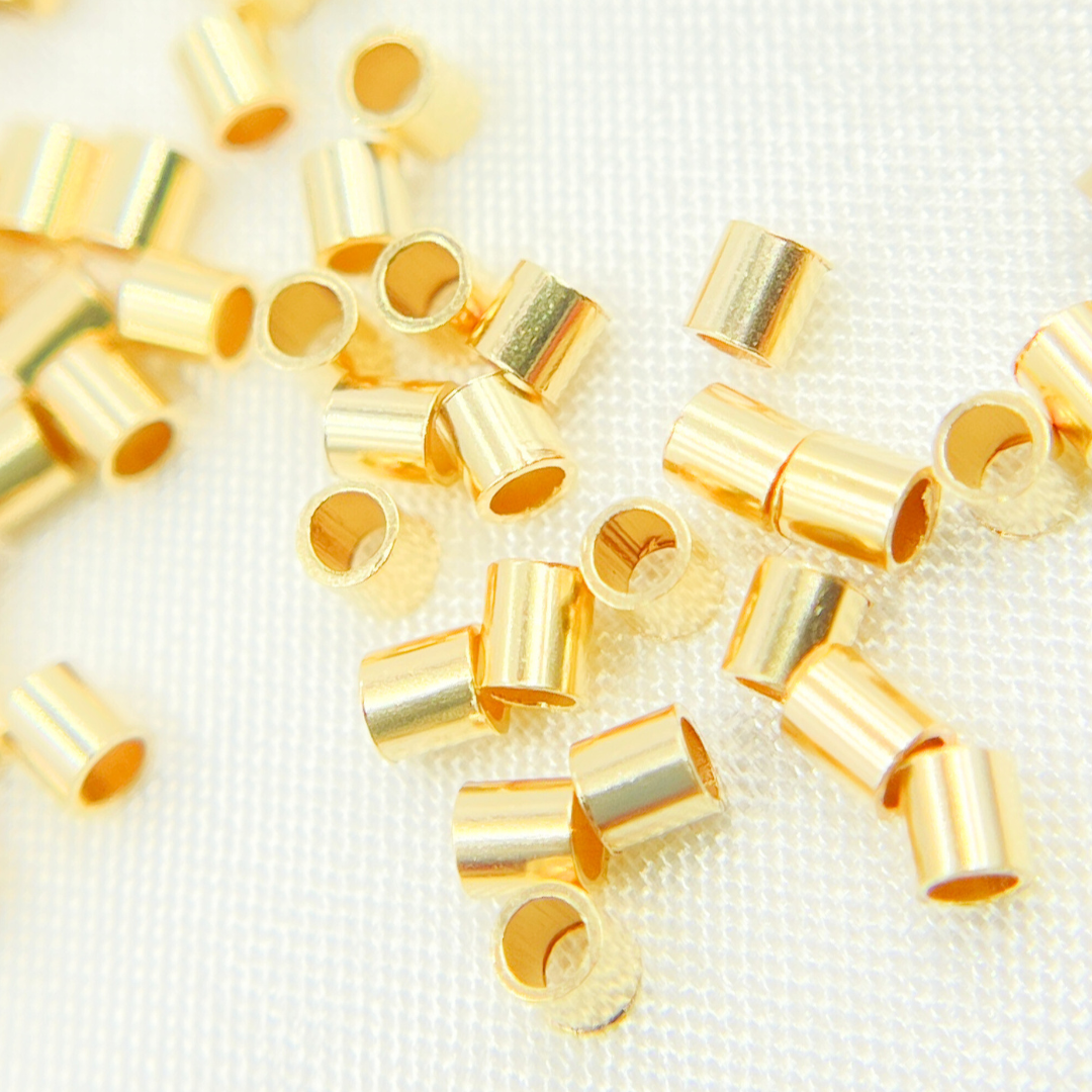 Tresor Jewelry Inc. - Wholesale Craft Supplies - CBGF. 2MM Gold Filled Crimp Bead2