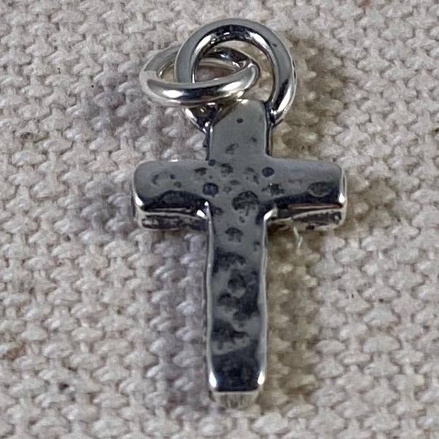 Hand Cast Sterling Cross Charm Necklace for wholesale by wild pearl