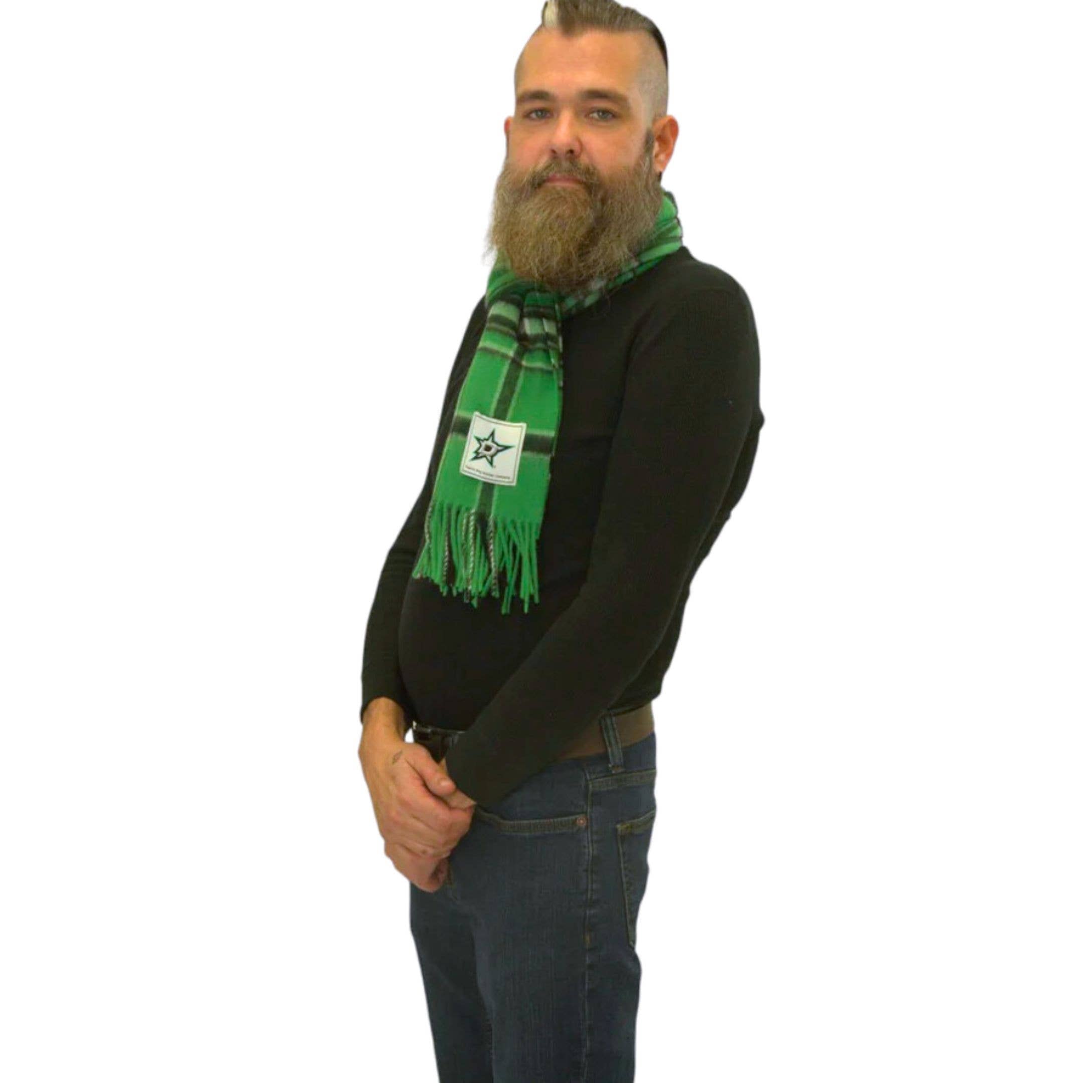 Patrick King Woollen Company – Engroshandel Tørklæde - Unisex – Dallas Stars ekstra langt lammeuld tørklæde2