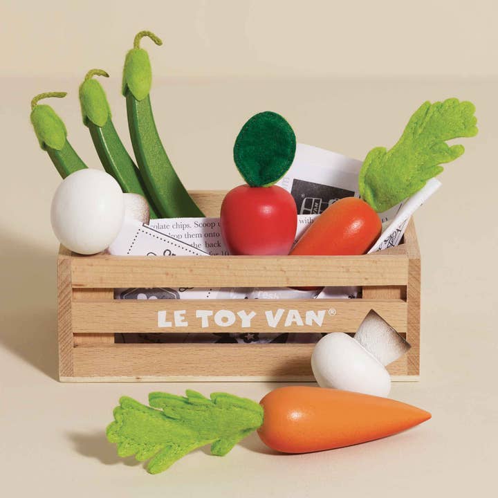 Harvest Vegetables Wooden Market Crate for wholesale by Le Toy Van, Inc.