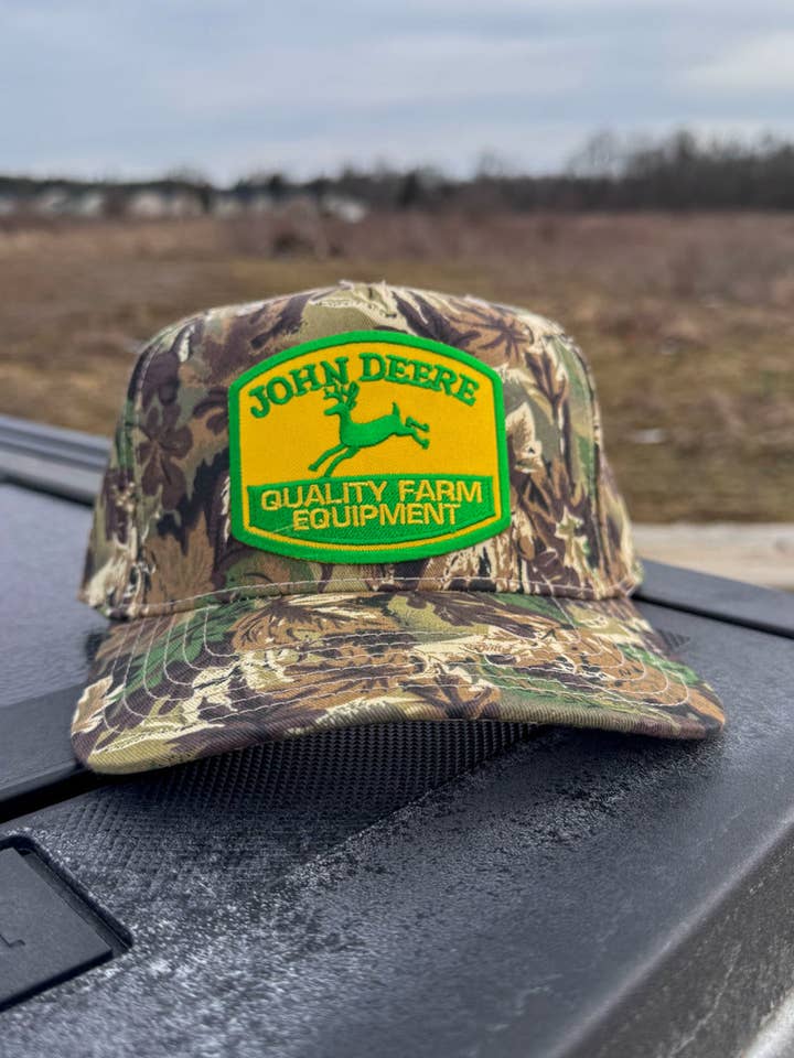 John Deere Camo Signature for wholesale by River Bent Hat Co.