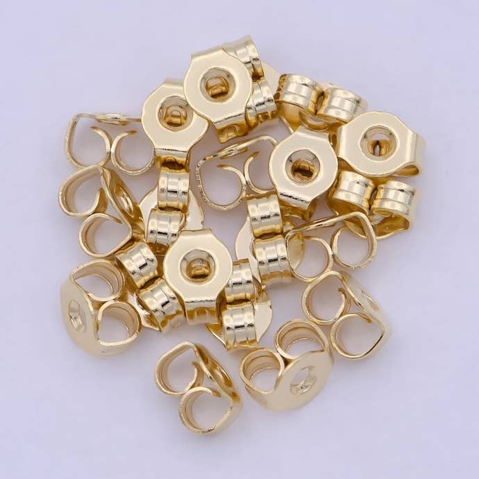 3mm, 5mm, 6mm Gold Metal Earring Backings Supply | K-737 K-595 K-576 for wholesale by Aim Eternal