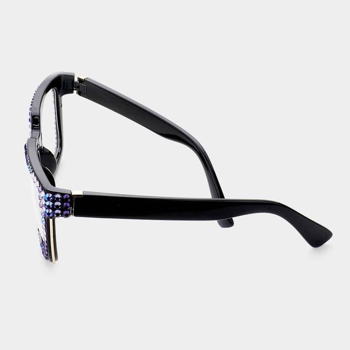 Sensibling Corp. - Wholesale Sunglasses - Women's - Crystal Embellished Clear Lens Wayfarer Sunglasses18