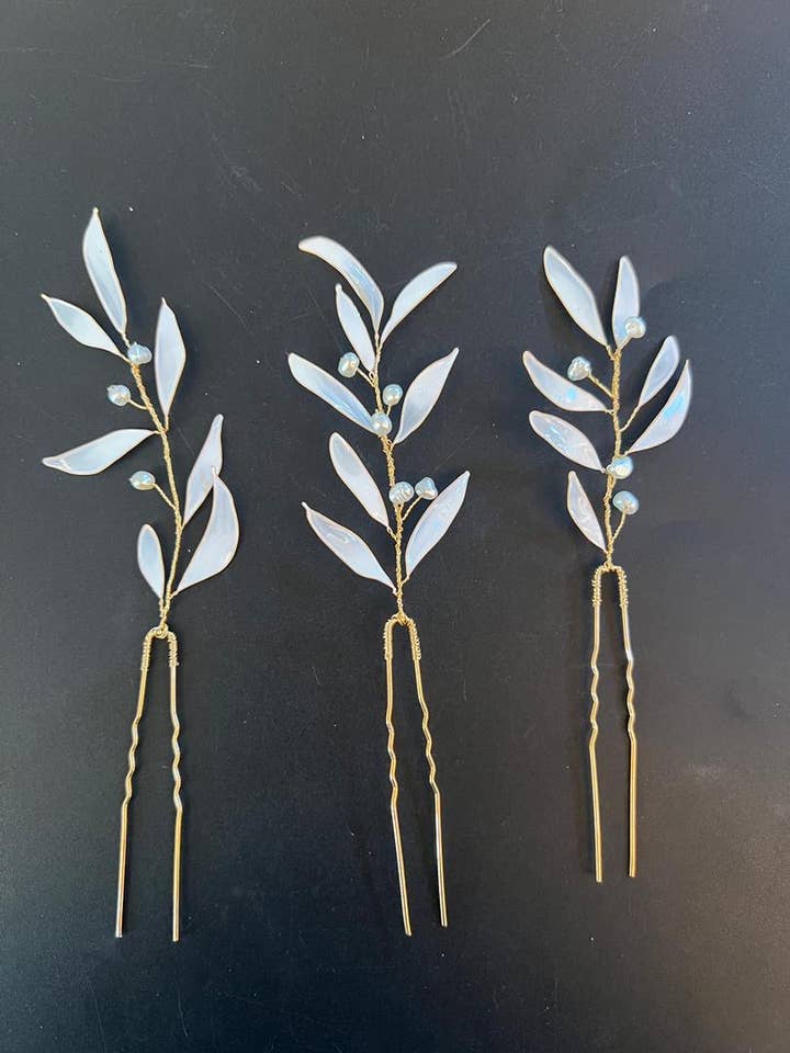 Lena Hairpins Gold - bridal hair jewelry - set of 3 for wholesale by SallyJaneBridal