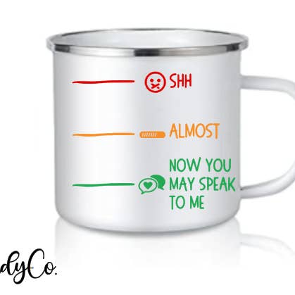 shh almost now you may speak bitch mug cup coffee joke for wholesale by The Candy Collections