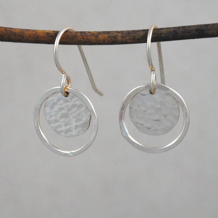 Hammered Halo Earrings - Gold-Filled for wholesale by Cameron Kruse Designs