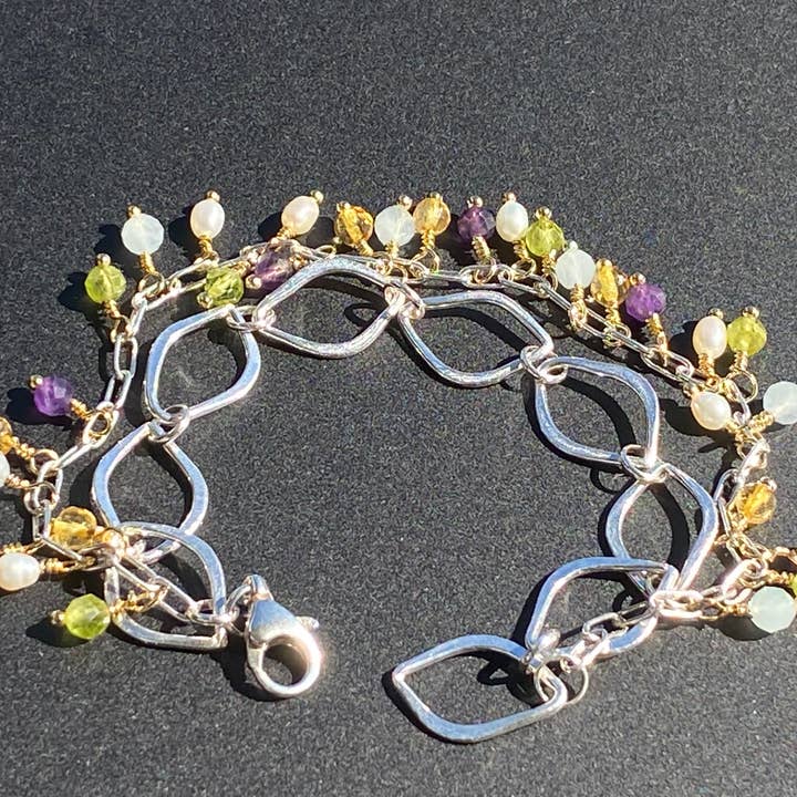 Bracciale con gemma a maglie di diamanti per la vendita all'ingrosso da parte di Tonya Butcher Designs