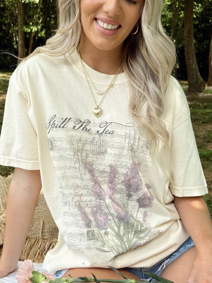Spill The Tea Tee for wholesale by Girl Tribe Co