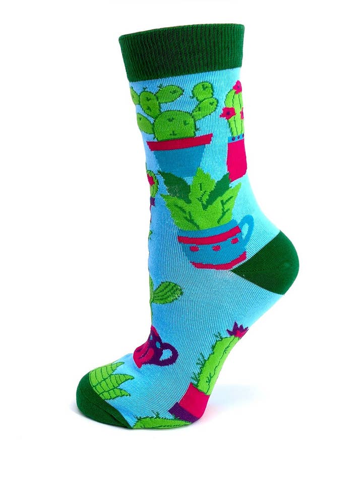 Fabdaz - Wholesale Socks - Women's - Can't Touch This Women's Crew Socks Featuring Prickly Cactus1