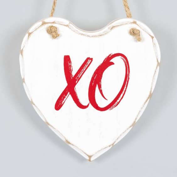 20150 - 5x5x.5 wood hang plaque (XO) Valentine for wholesale by Devanie At Home (Formerly Adams & Co.)