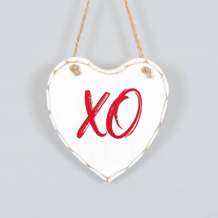 20150 - 5x5x.5 wood hang plaque (XO)   Valentine for wholesale by Devanie At Home (Formerly Adams & Co.)