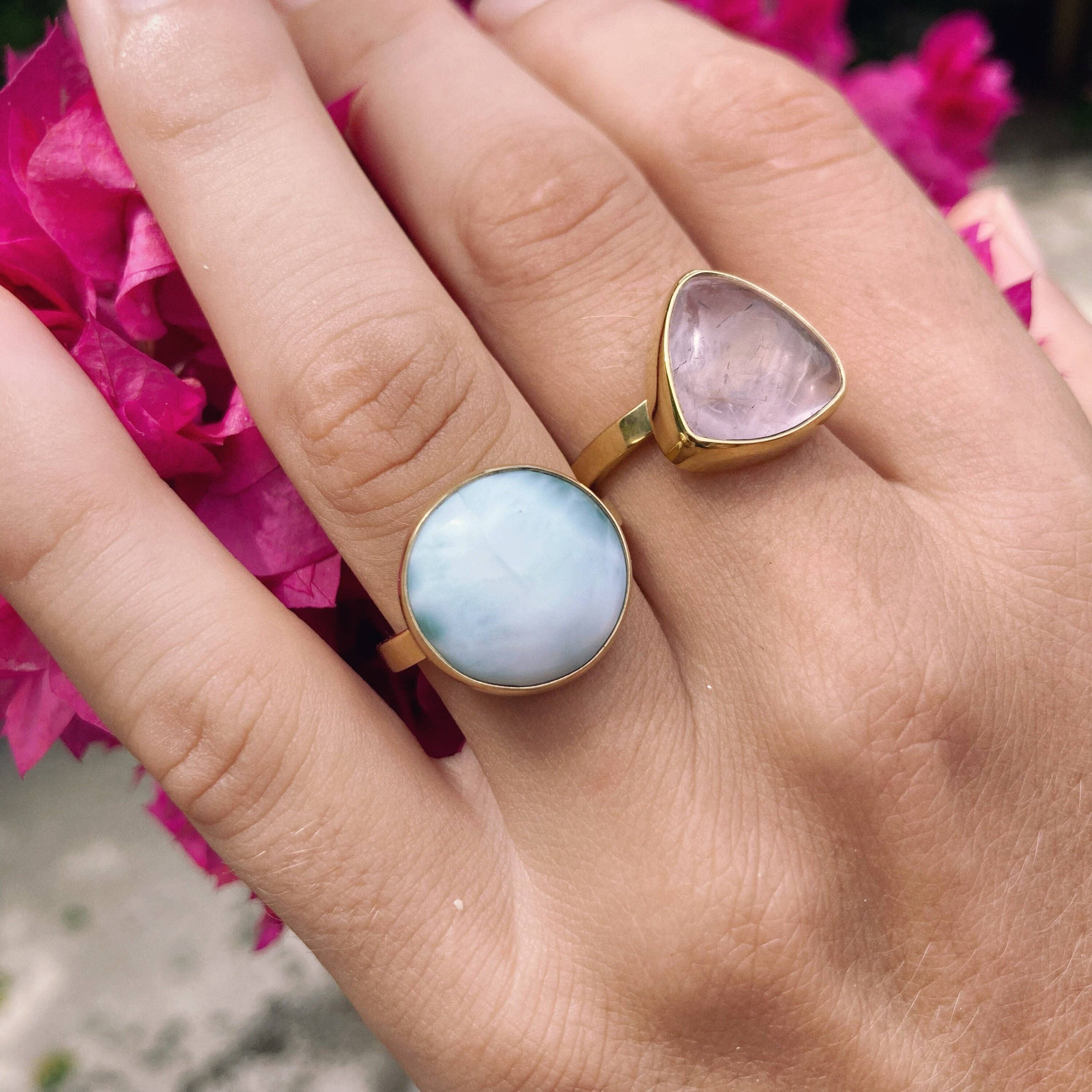 Bonisita - Wholesale Single Stone/Solitaire Ring - Round Larimar Ring6