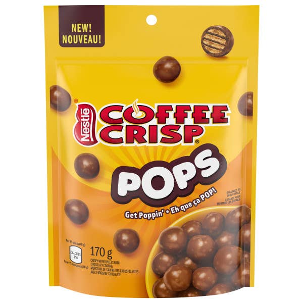 Grandpa Joe's Candy Shop - Wholesale Chocolate Covered Sweets - Limited Import - Nestle Coffee Crisp POPS, 170g, 12ct0