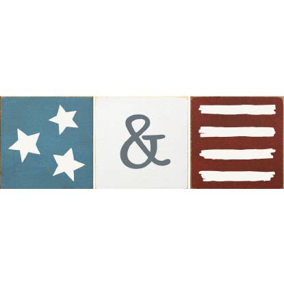 Stars & Stripes patriotic Wood Sign for wholesale by SAWDUST CITY