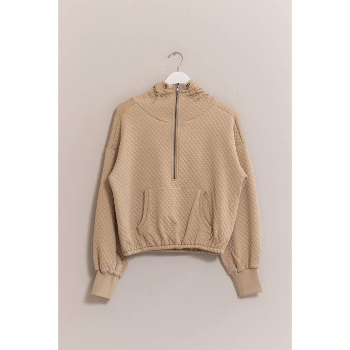 HYFVE - Wholesale Hoodie - Women's - HF25C358-Quilted Knit Hood Top